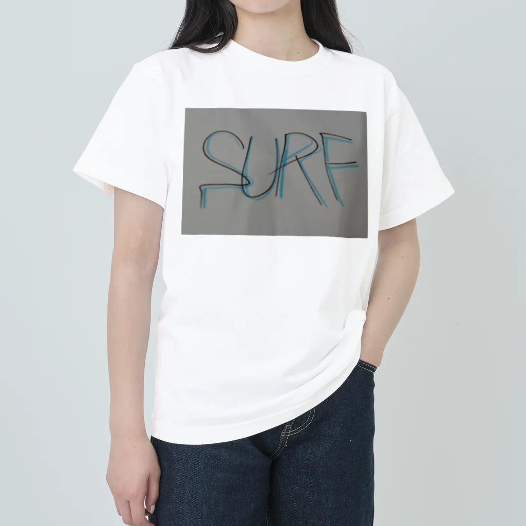 SURF810のSURF 文字(青影) ヘビーウェイトTシャツ