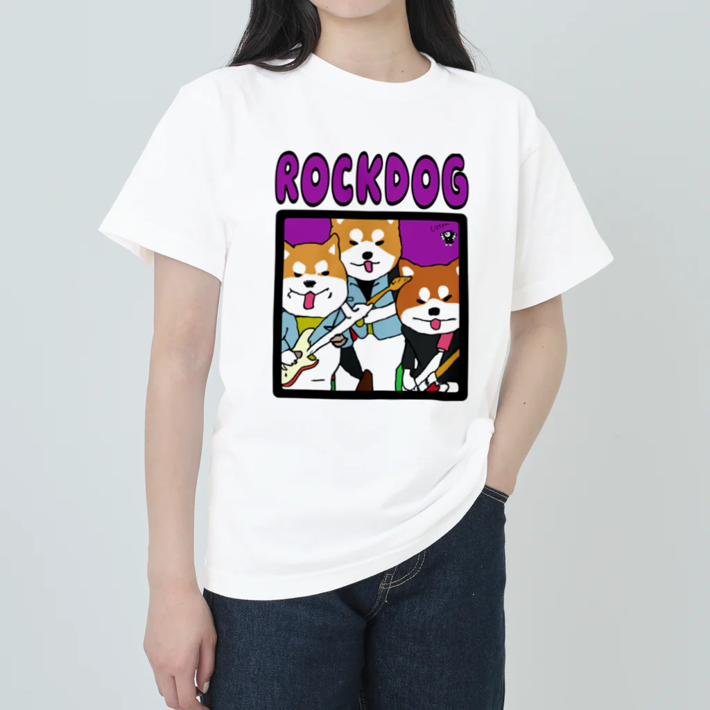 ZUKINDOGSの柴犬ギターバンド Heavyweight T-Shirt