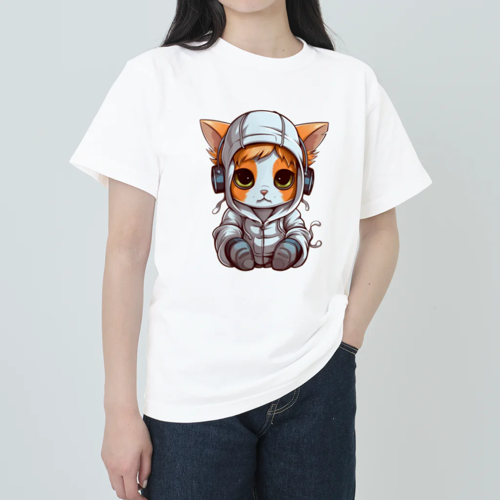 Vasetti_pressのパーカーを着ているネコちゃん Heavyweight T-Shirt