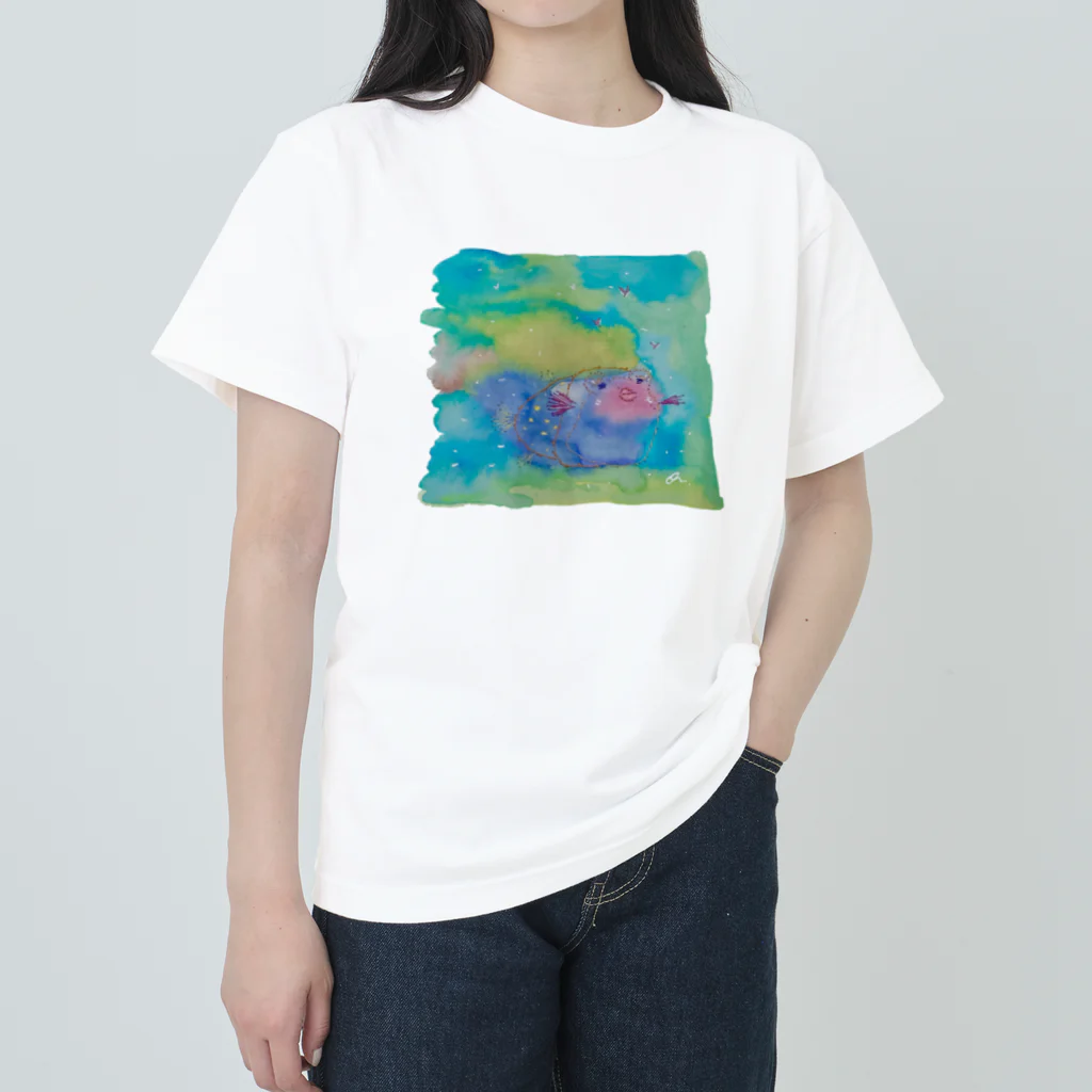 onmycolorの楽描き店のはこぷく代さん ヘビーウェイトTシャツ