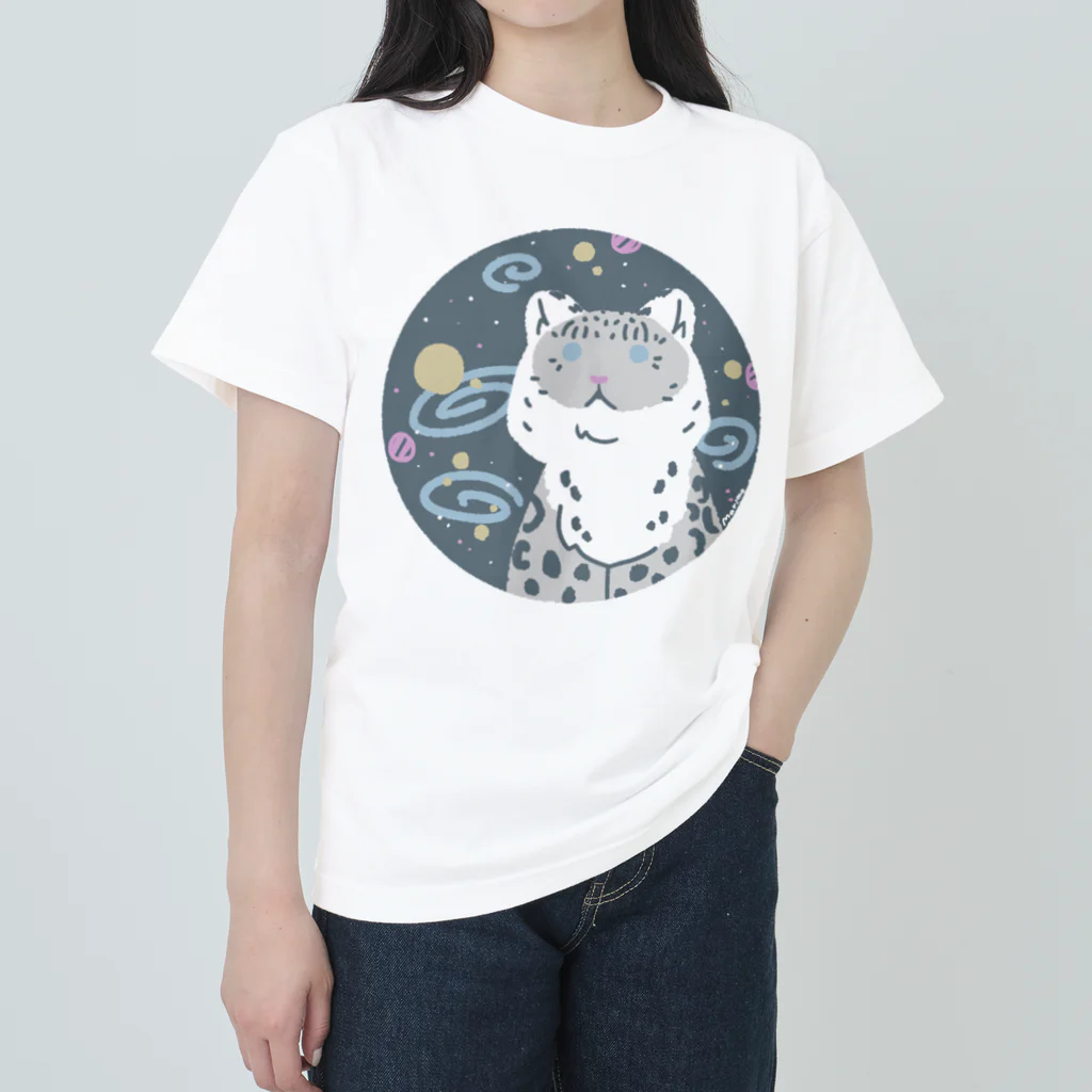 まりもの宇宙ユキヒョウ ヘビーウェイトTシャツ