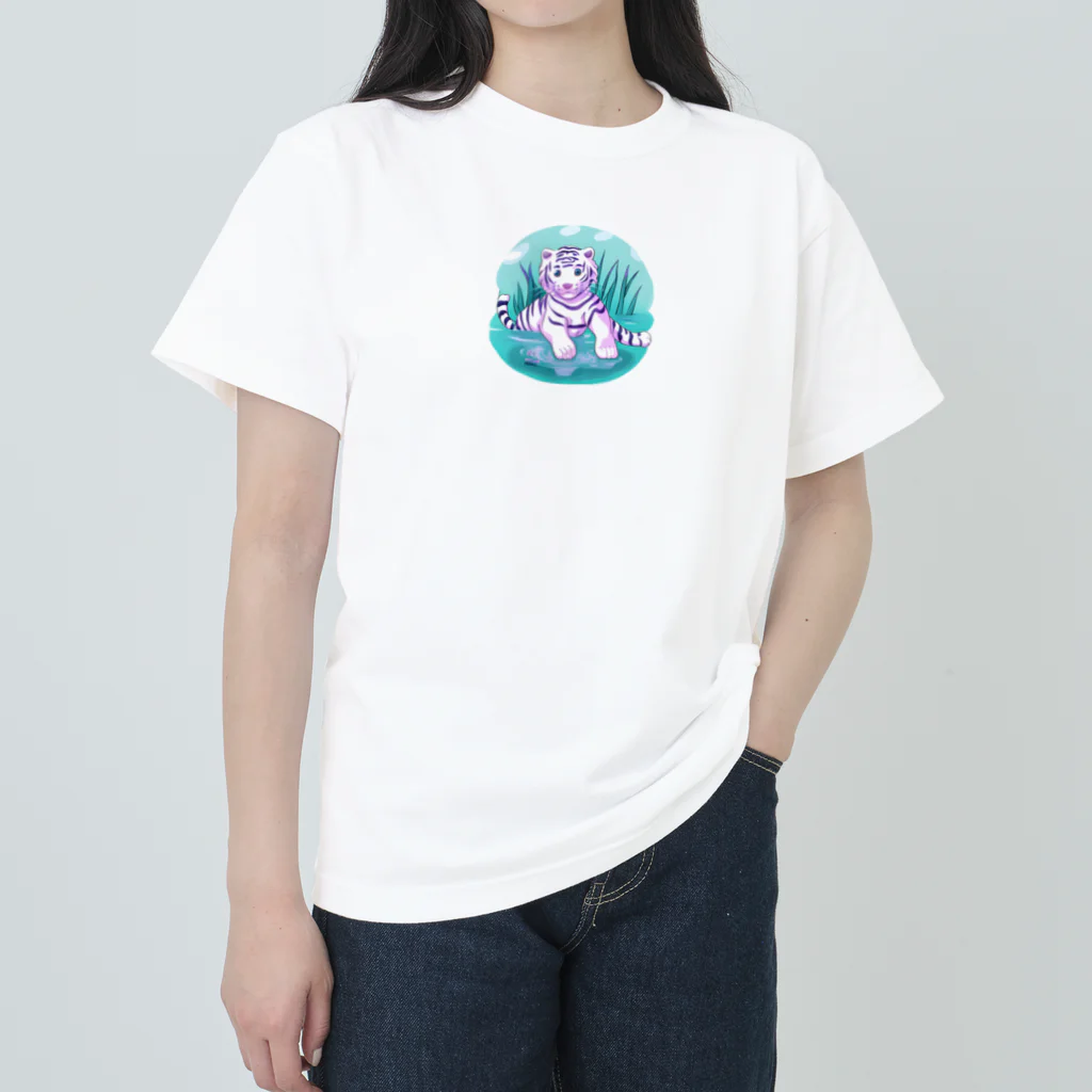 いつもおおきに！たけじいちゃんのWhite Tiger Baby Sigi ヘビーウェイトTシャツ