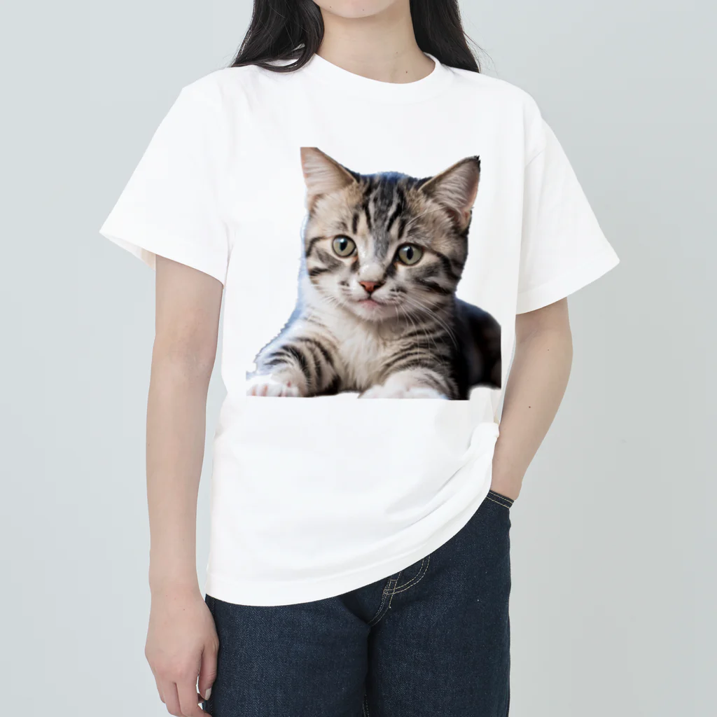 幸運を呼ぶ幸せ丸出しショップの幸運を呼ぶ可愛いネコちゃん Heavyweight T-Shirt