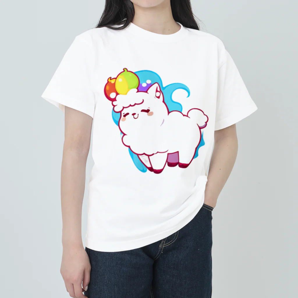 macadamianのふわふわアルパカさん ヘビーウェイトTシャツ