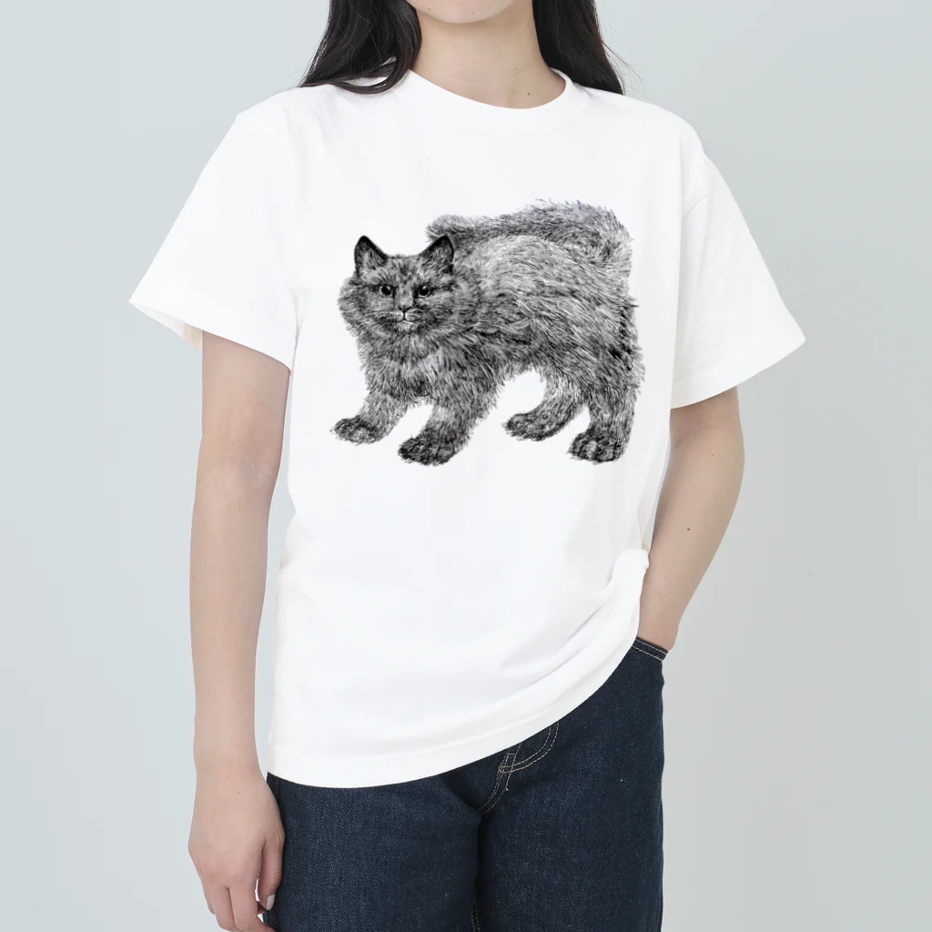 segasworksのふわふわの仔猫 ヘビーウェイトTシャツ