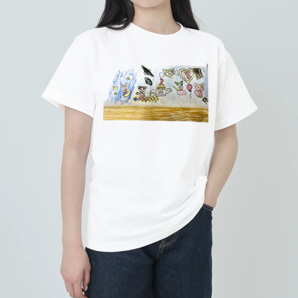 赤ソファのむすめのLINEスタンプ風イラスト Heavyweight T-Shirt