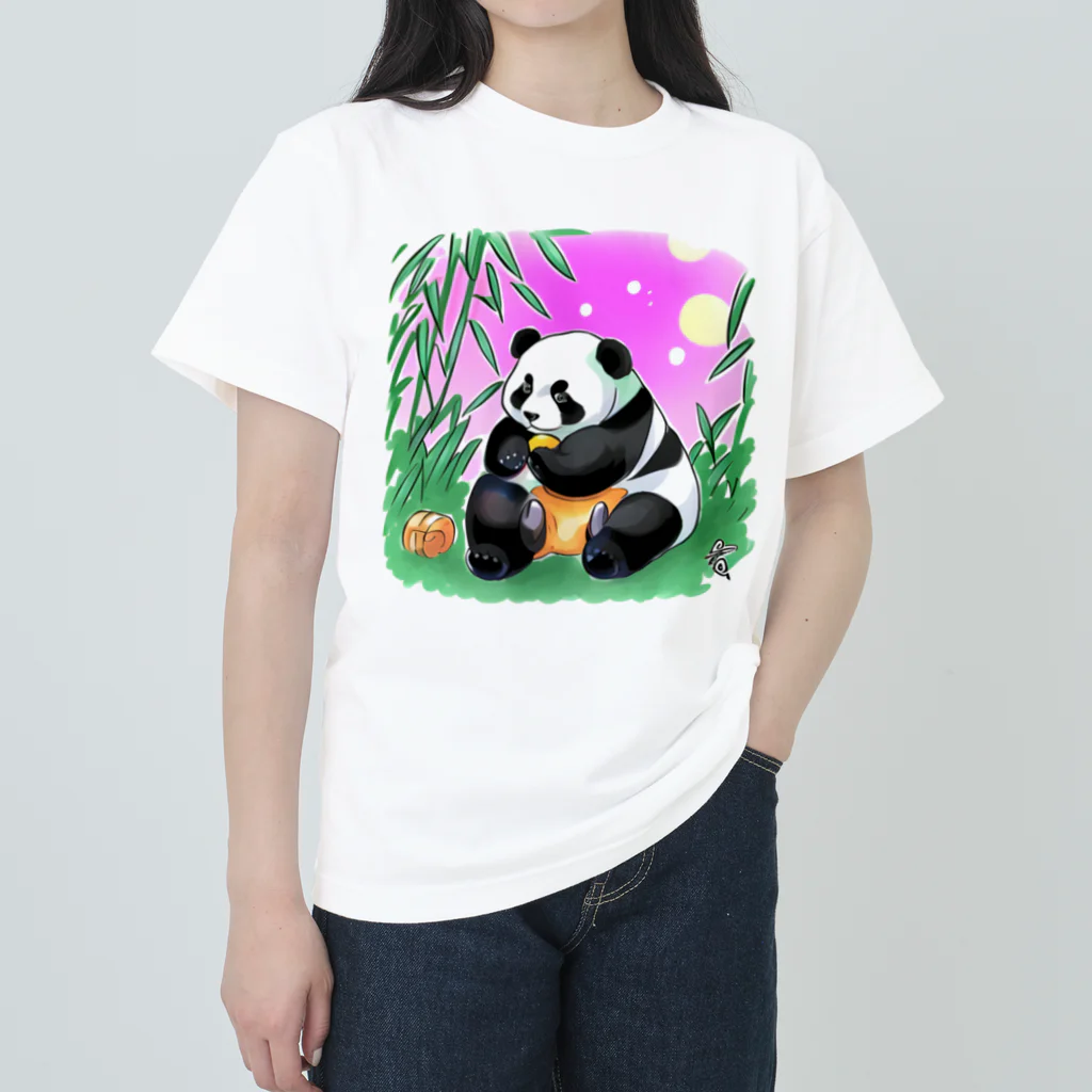 Magokoroの夏のパンダ ヘビーウェイトTシャツ