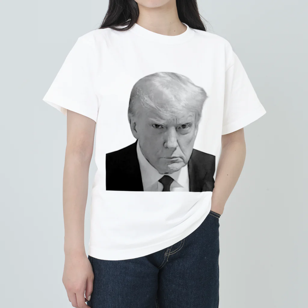 NEWYORK TREND STUDIOのDonald Trump mug shot(ドナルド・トランプ マグショット) ヘビーウェイトTシャツ