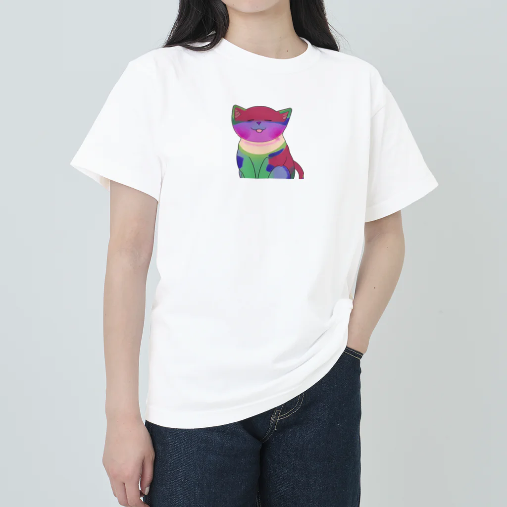 bokenasuの幸運を呼ぶ⁈虹色ネコ助 Heavyweight T-Shirt