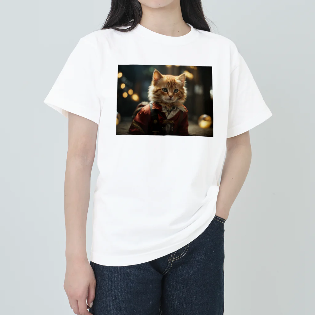 🔥AI art shop🔥のアニメの世界の子猫 ヘビーウェイトTシャツ