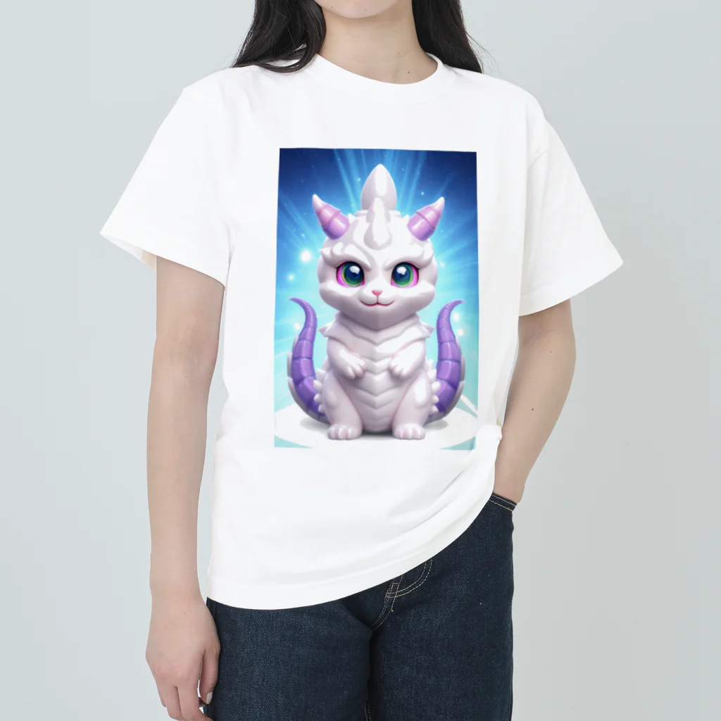 路傍の石のもふもふ村のアイスドラゴン ヘビーウェイトTシャツ