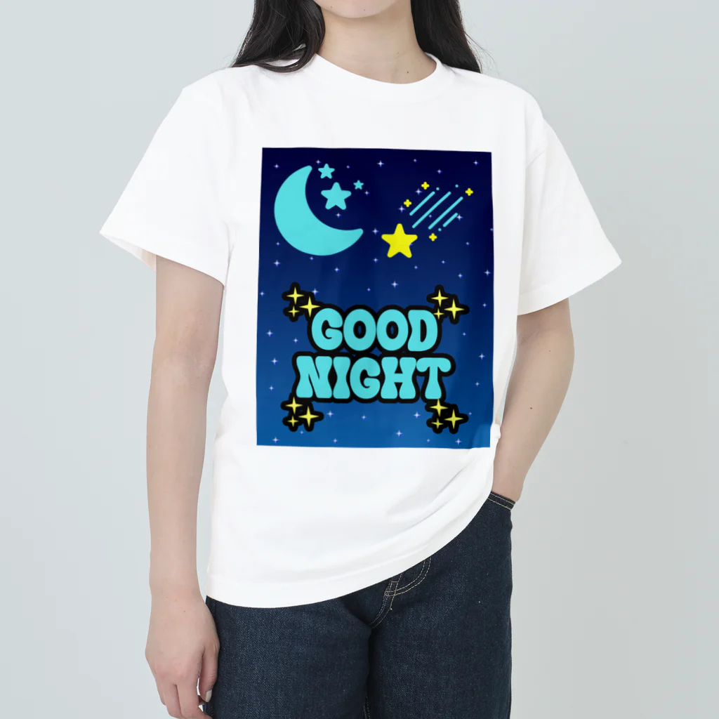 nene-cocoの夜空に広がる美しい星空 ヘビーウェイトTシャツ