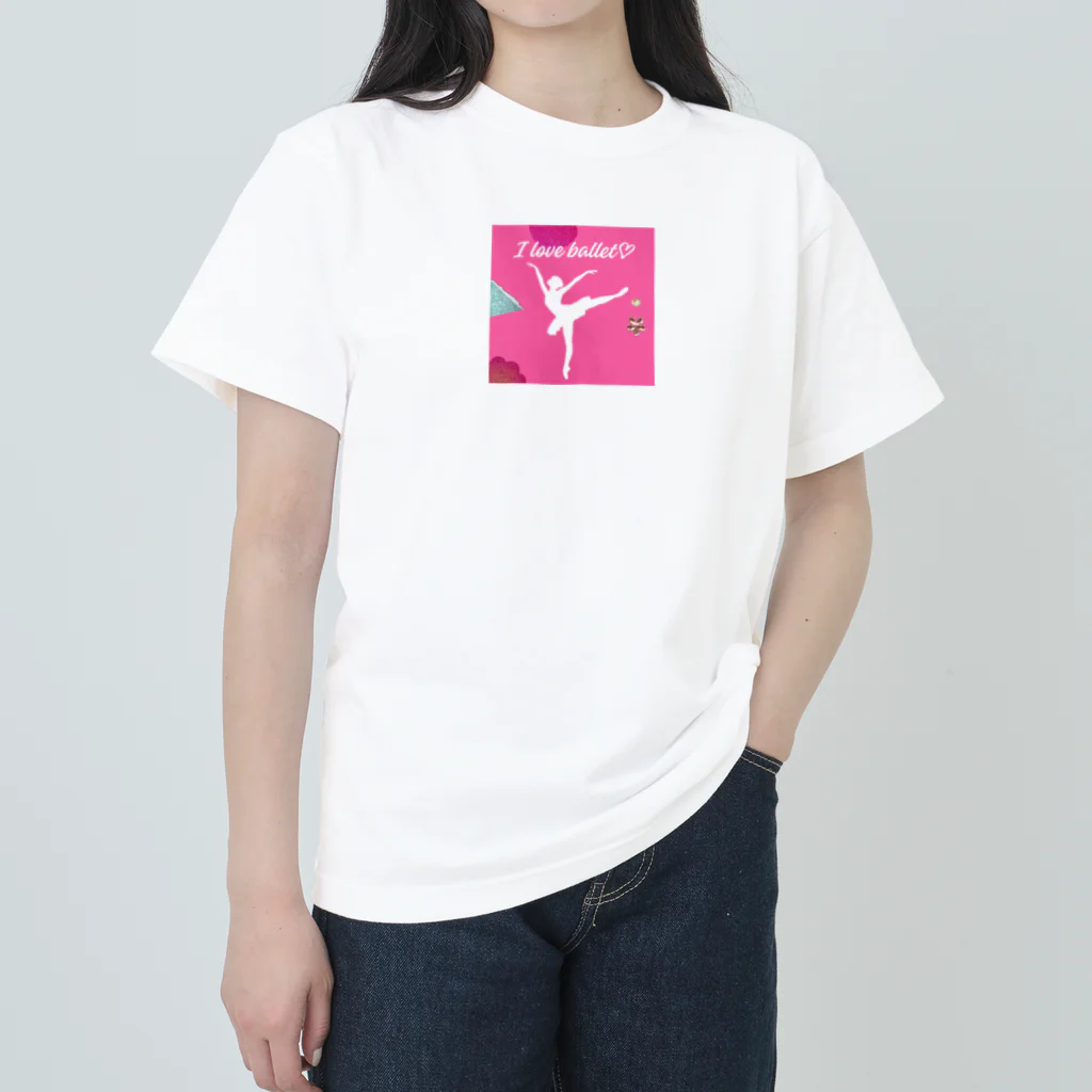 nozomi-mama-shop♪のI love balletグッズ🩰 Heavyweight T-Shirt