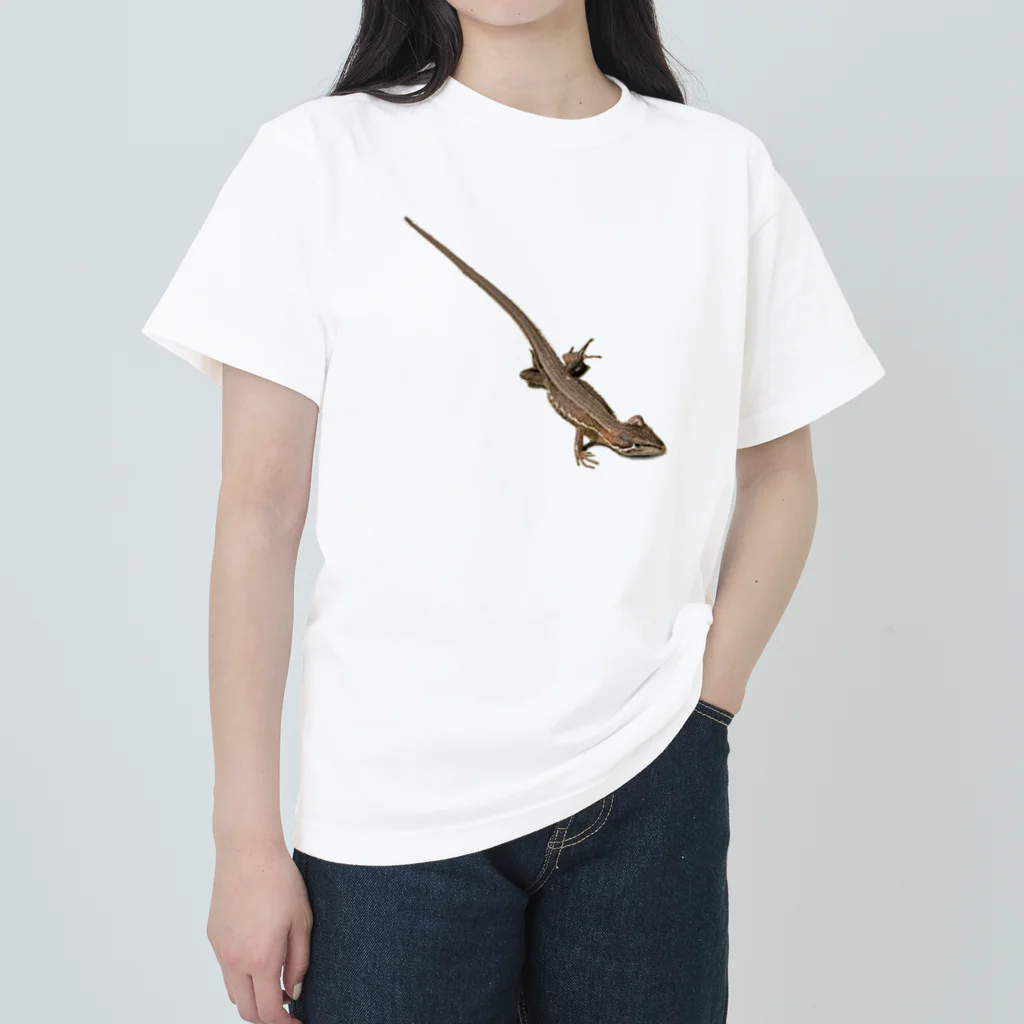 桃くるみSHOPのリアルカナヘビちゃん Heavyweight T-Shirt