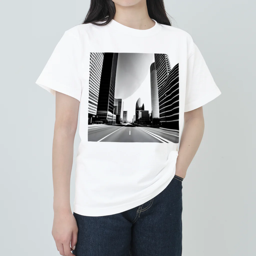 animaltennensuiの都市の鼓動：白黒で描くアーバンスケープ Heavyweight T-Shirt