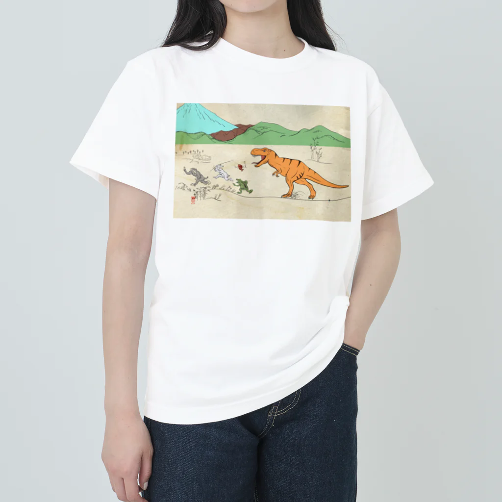 Taikokeの鳥獣ティラノ ヘビーウェイトTシャツ