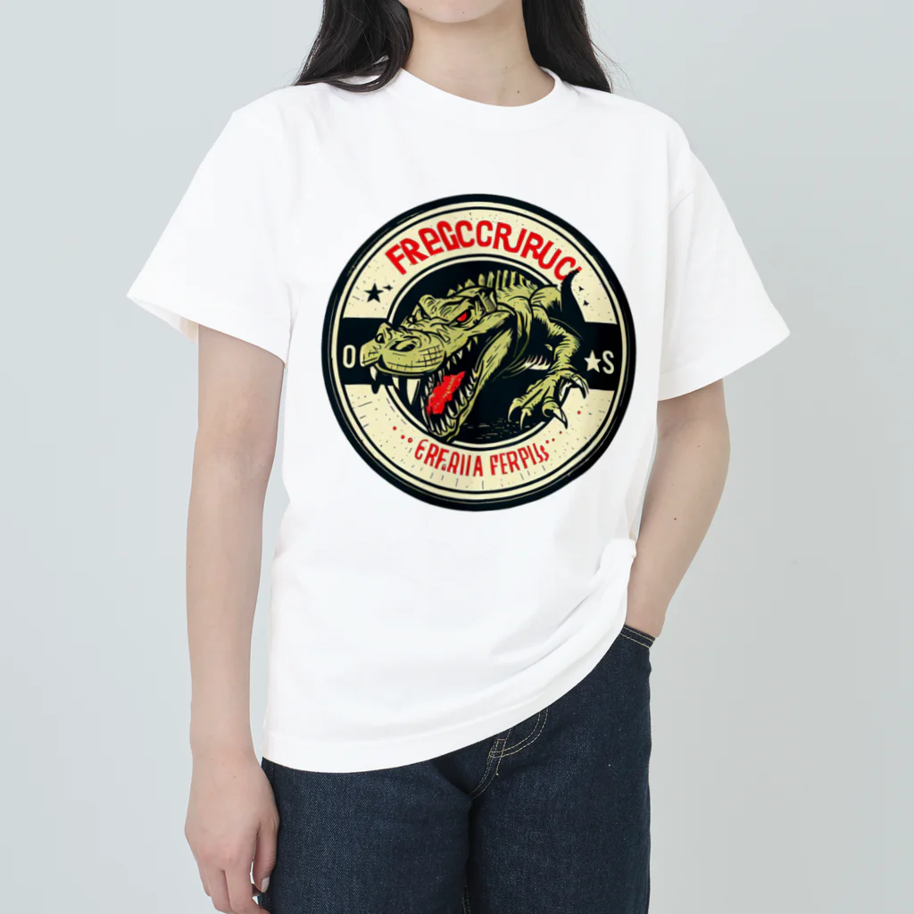 スバルSUZURI店のferocious crocodile 03 ヘビーウェイトTシャツ