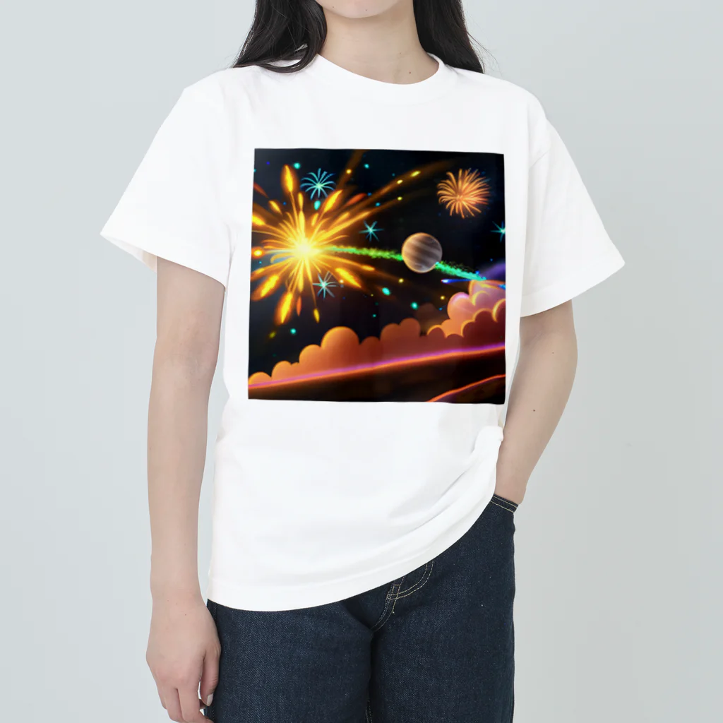 marky88の宇宙に咲く花火 ヘビーウェイトTシャツ