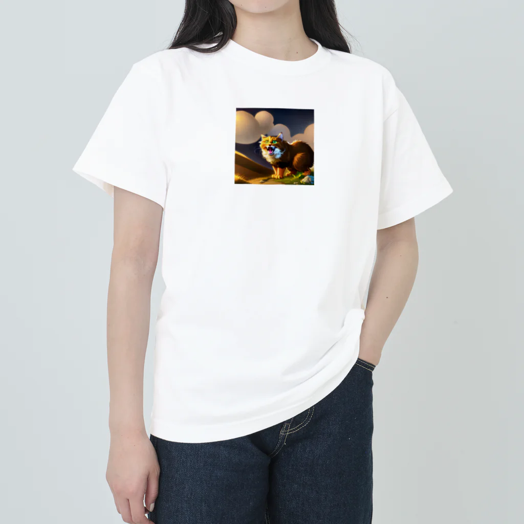 たくちゃんのアトリエのびっくり‼️したニャン Heavyweight T-Shirt