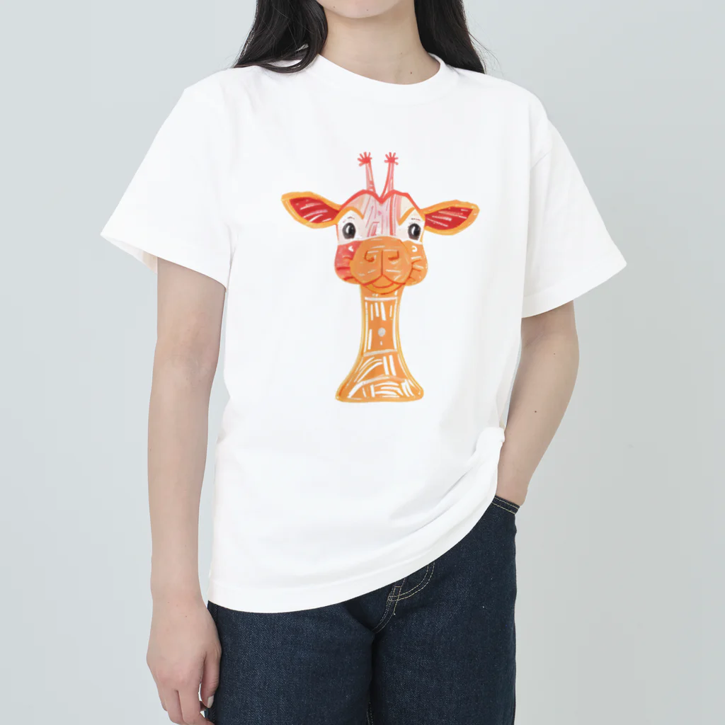 MUSASABI の笑うキリン ヘビーウェイトTシャツ