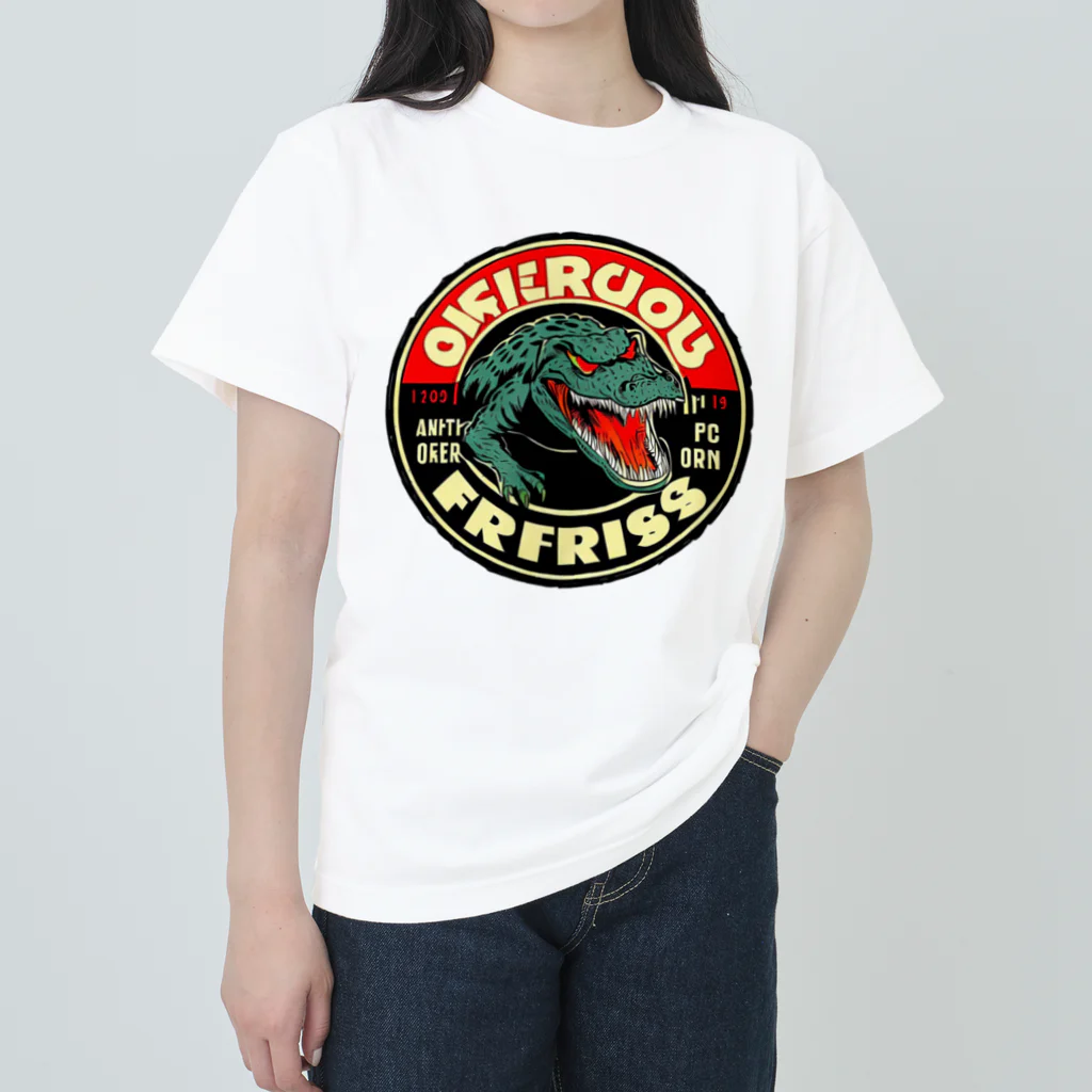 スバルSUZURI店のferocious crocodile 04 ヘビーウェイトTシャツ