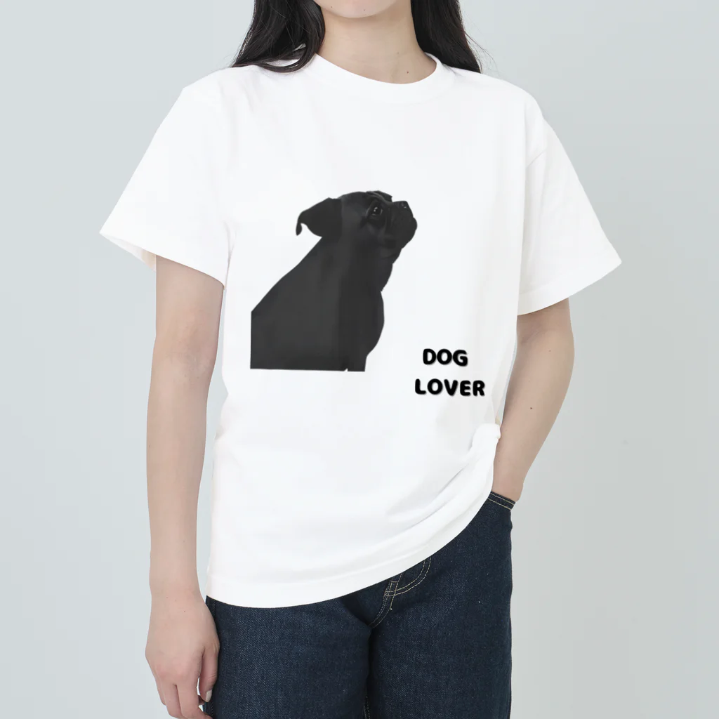 DOG LOVERのDOG LOVER（パグ） Heavyweight T-Shirt