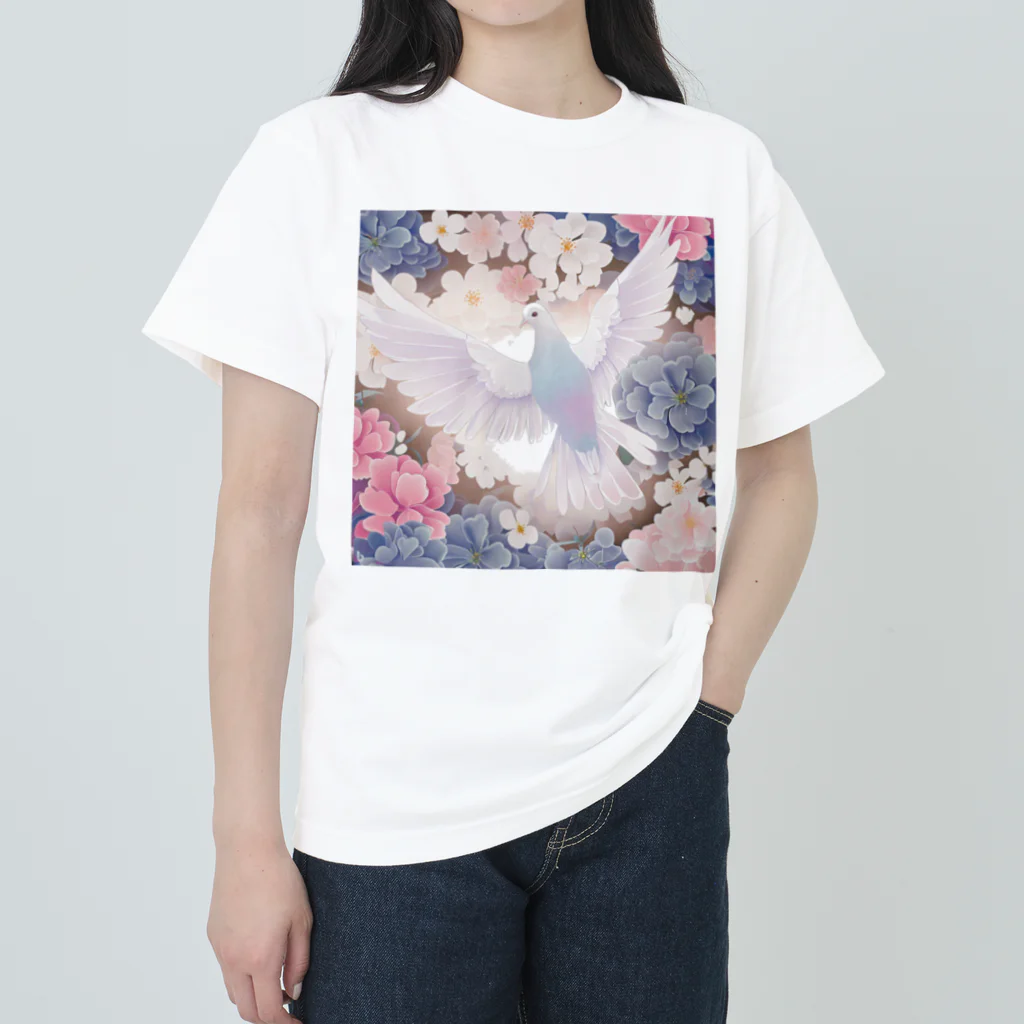 こりすまるの夢幻　鳩　善と美 Heavyweight T-Shirt