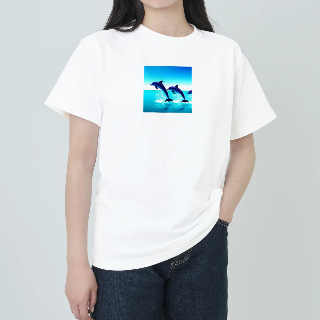 Warm houseの愉快なイルカたち ヘビーウェイトTシャツ