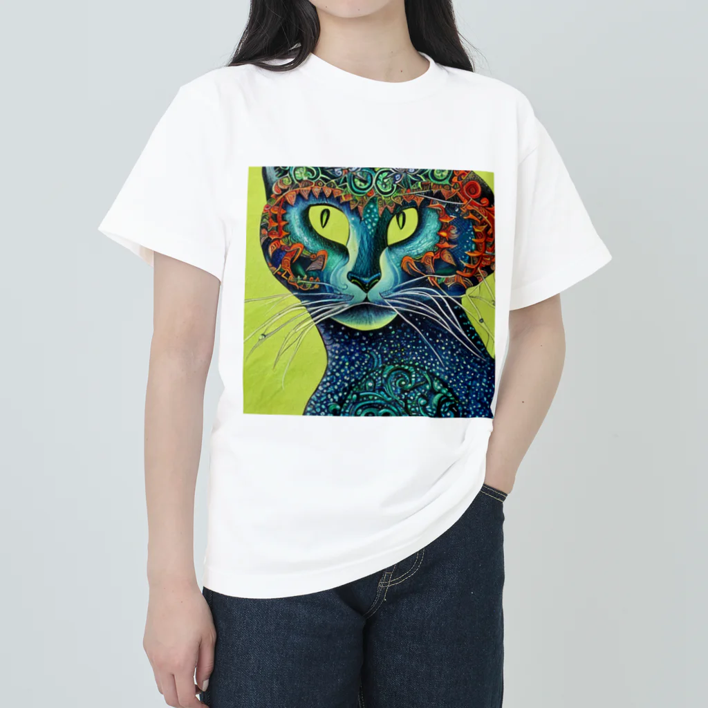 neco_no_sippomのbotanical cat ヘビーウェイトTシャツ