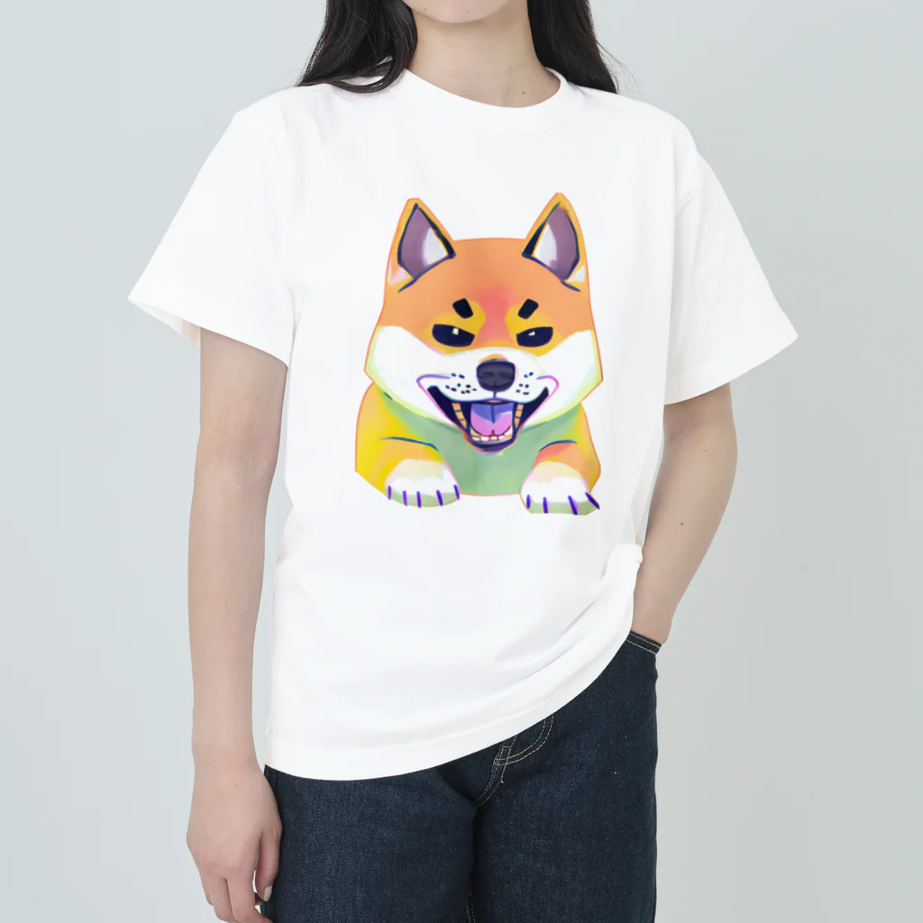 POP BLUE ショップのかっこいい柴犬くん Heavyweight T-Shirt