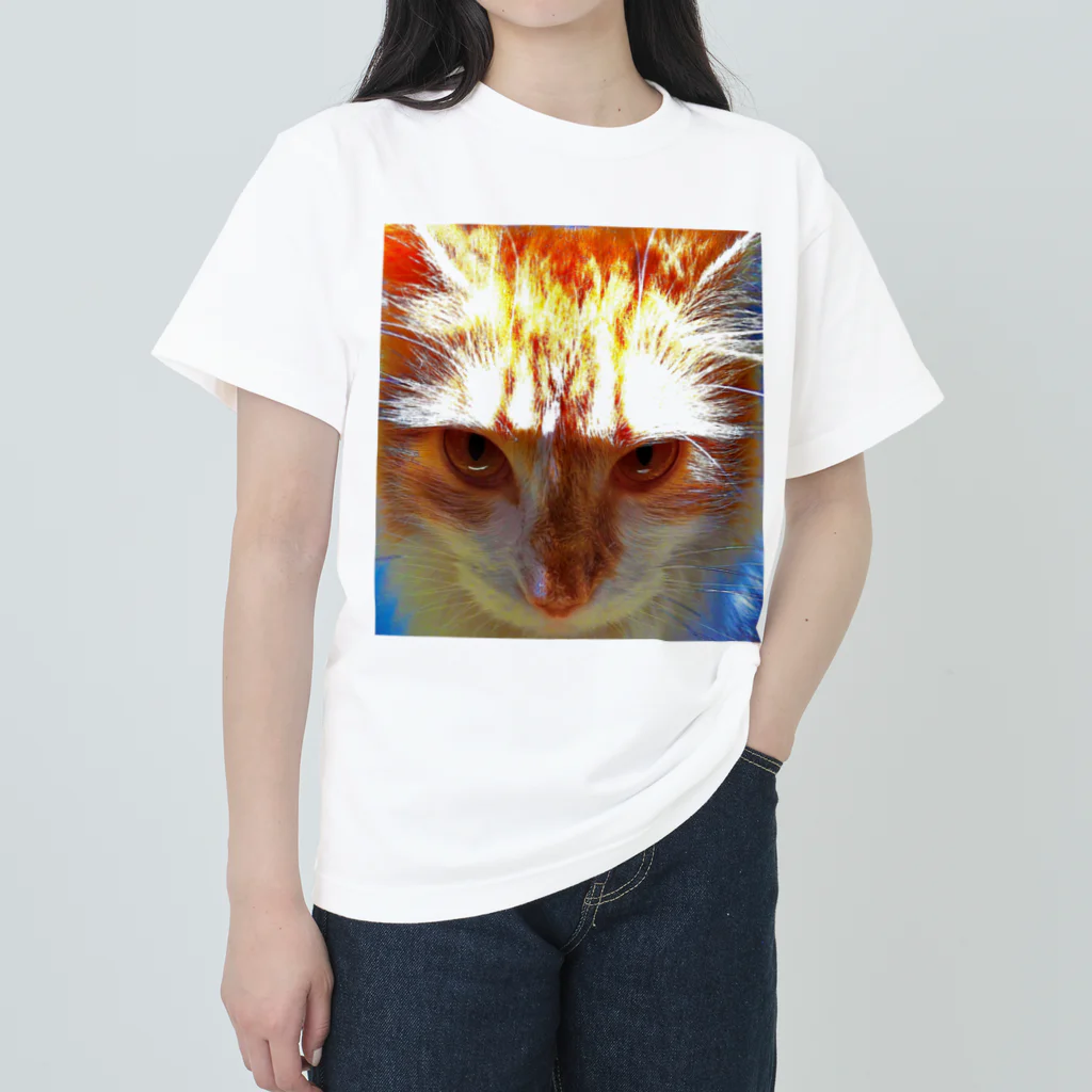 30002500の絵画風ネコちゃん🐈 ヘビーウェイトTシャツ