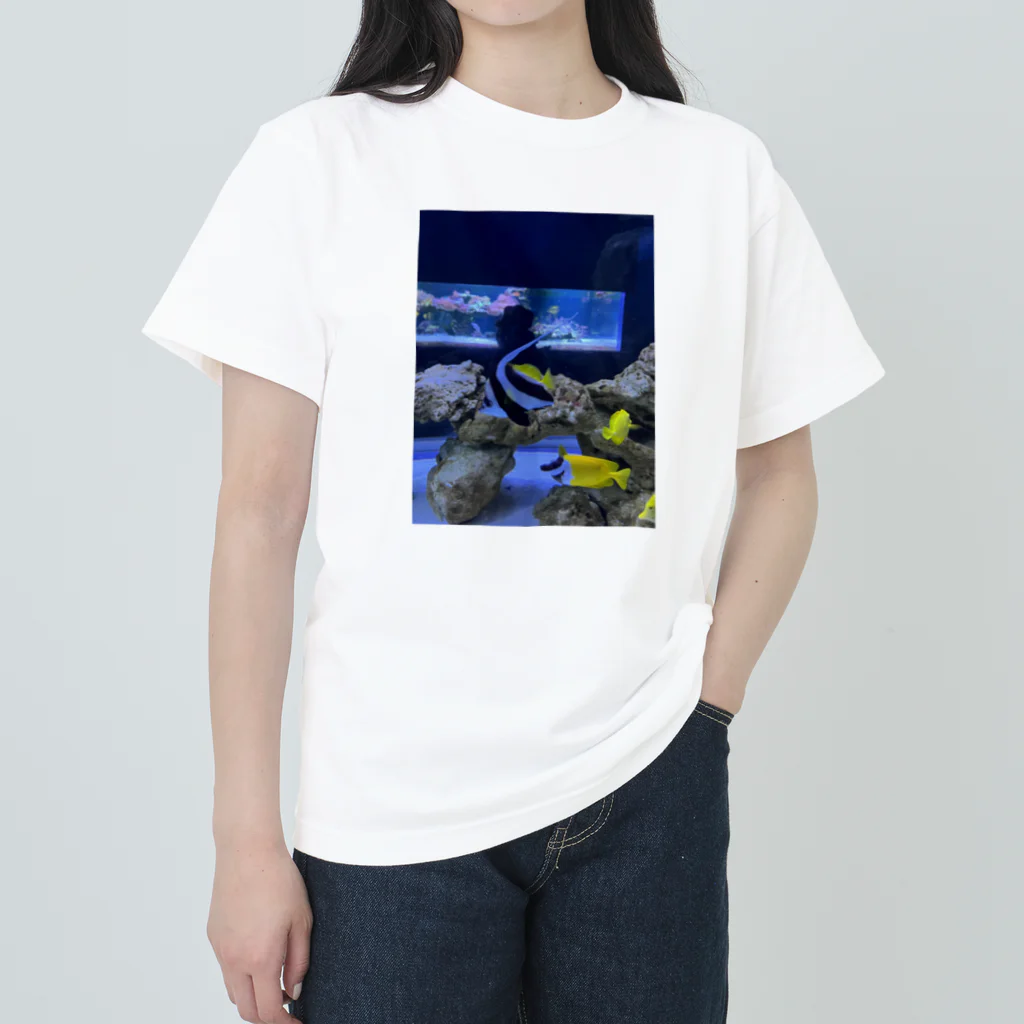 junji8000の水族館　自由に泳ぐ色々なさかな ヘビーウェイトTシャツ