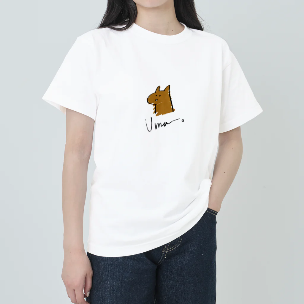 いろおおとり🕊️のUmaー。(栗毛) ヘビーウェイトTシャツ