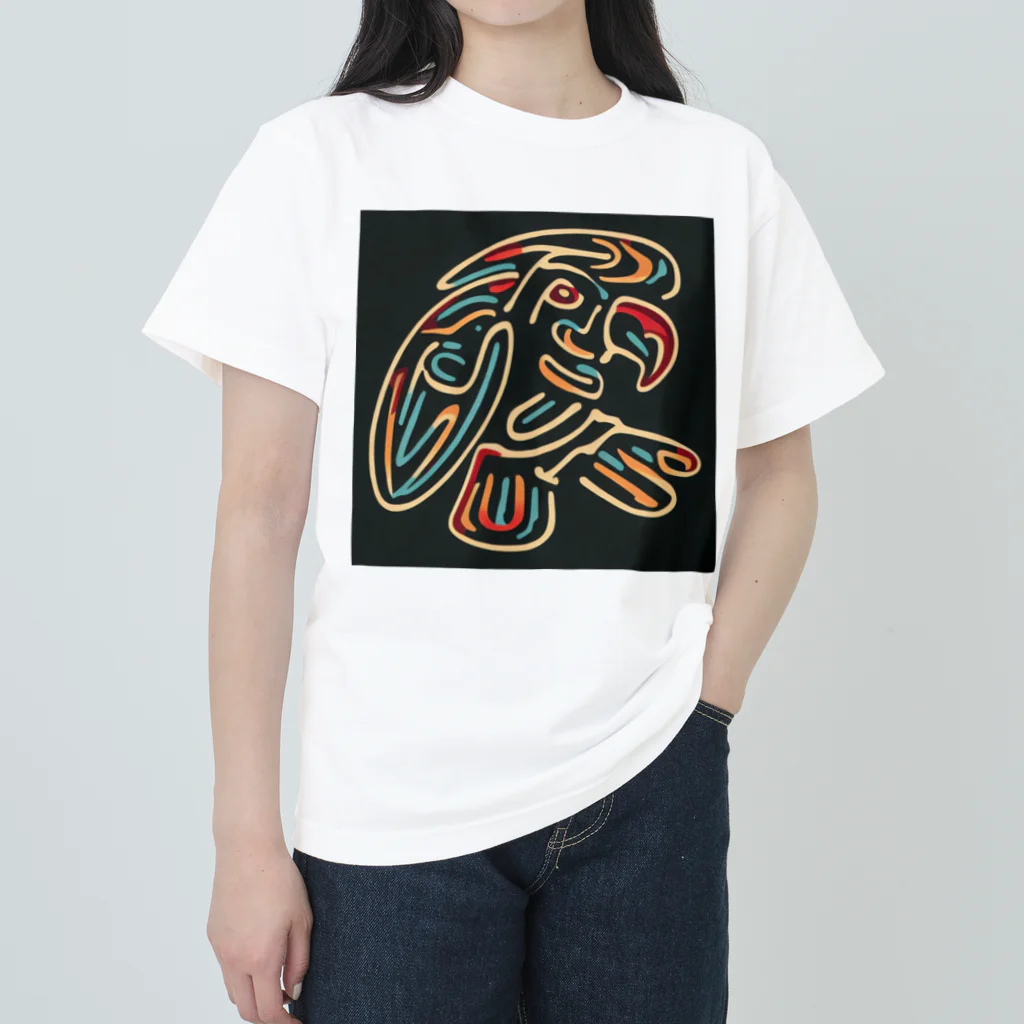 ikubohのナスカの地上絵「オウム」インスパイア02 Heavyweight T-Shirt