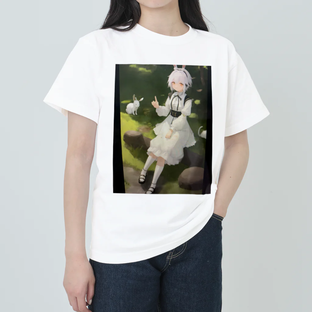 mamichin1122のウサ耳少女 Heavyweight T-Shirt