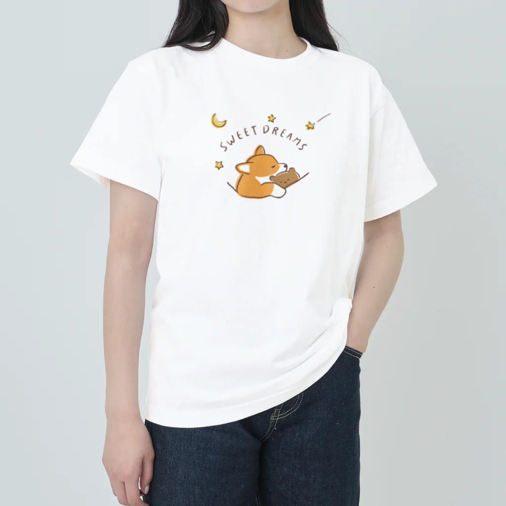 kiki25のおやすみコーギー(良い夢を　ナイトウェア) Heavyweight T-Shirt