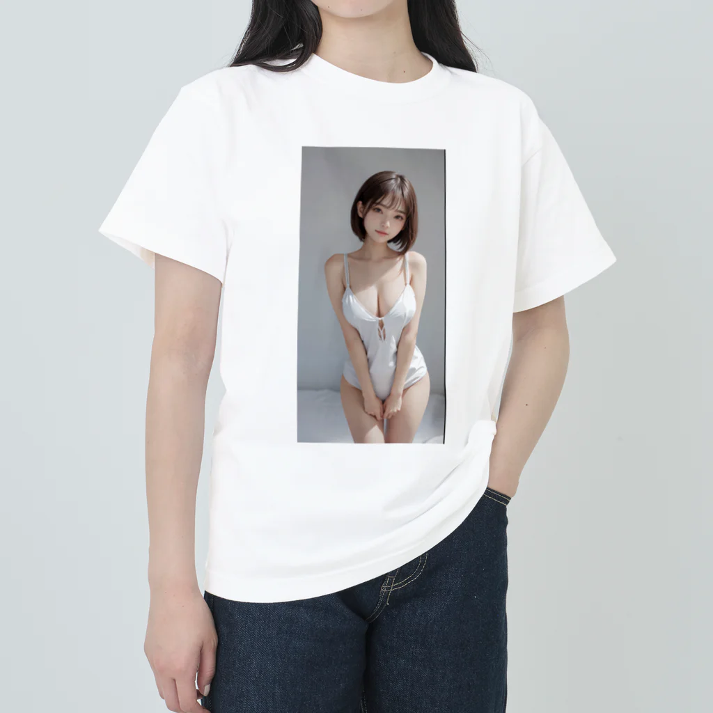 RGセクシーガールの可愛い美少女 ヘビーウェイトTシャツ