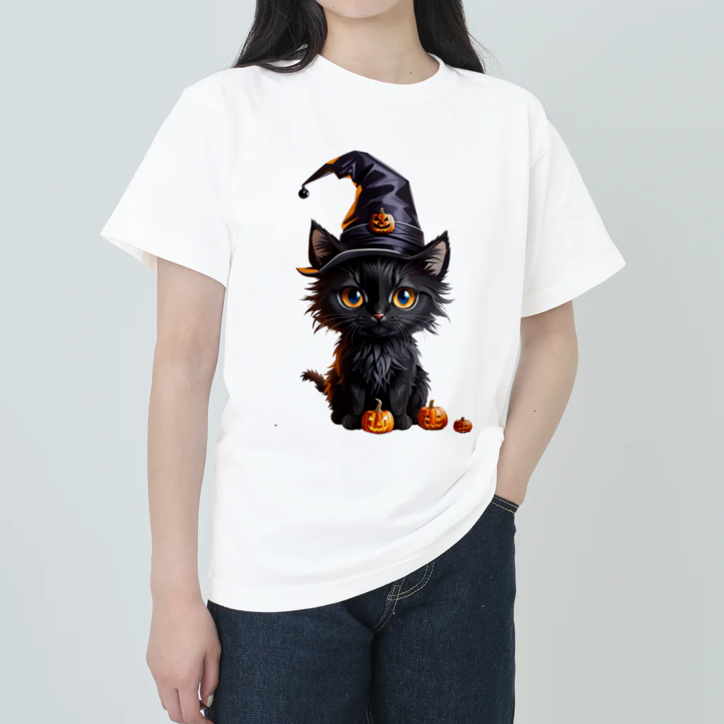 メガグッズの魔女っ子ねこ ヘビーウェイトTシャツ