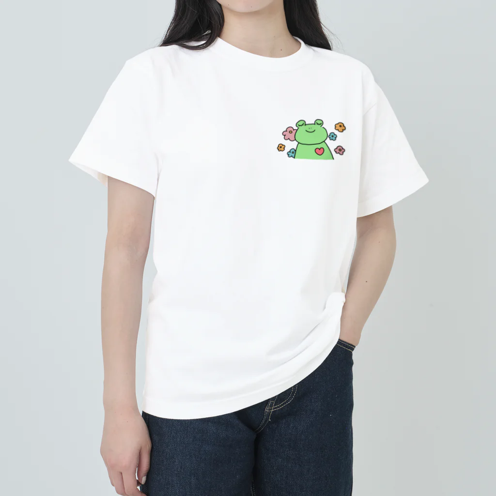 笑顔と笑顔の架け橋🌈の愛と癒しのかえるくん ヘビーウェイトTシャツ