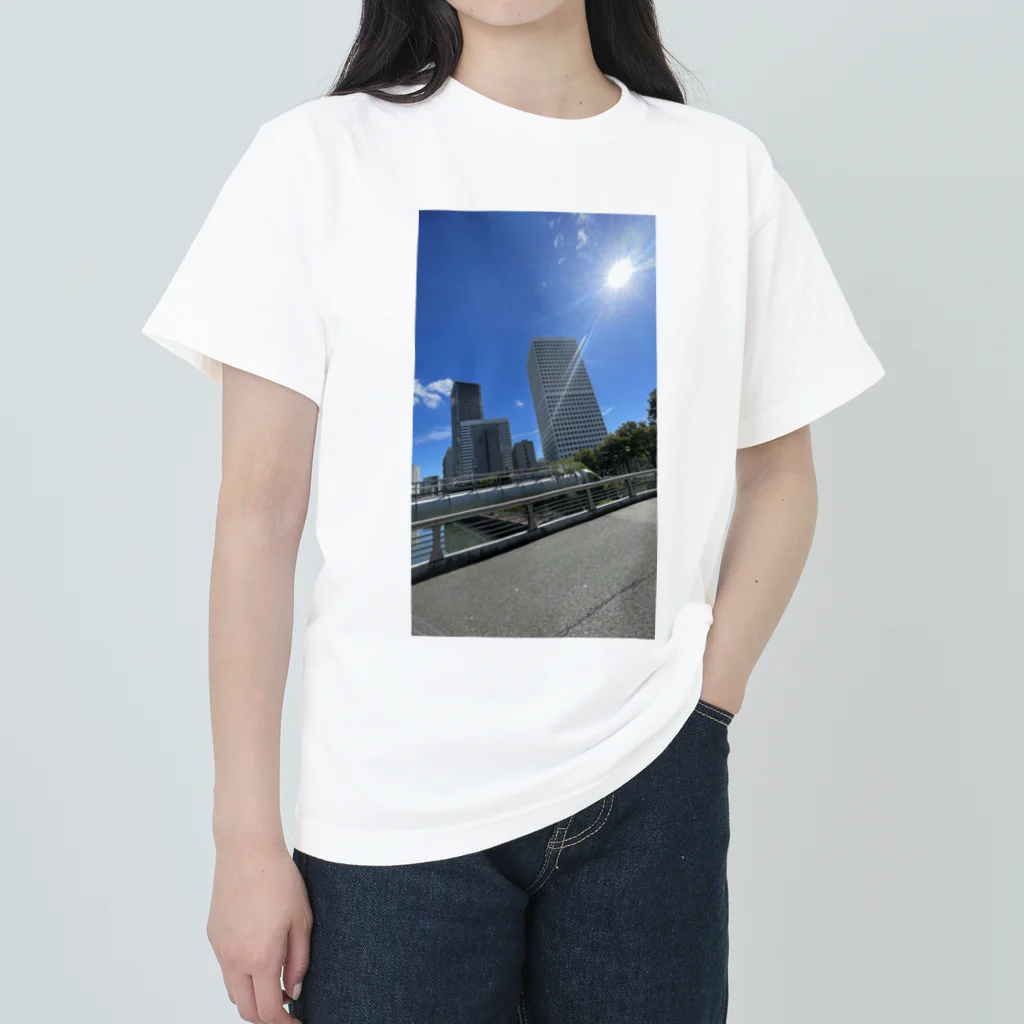 マツリのフォトショップのビルの写真 ヘビーウェイトTシャツ