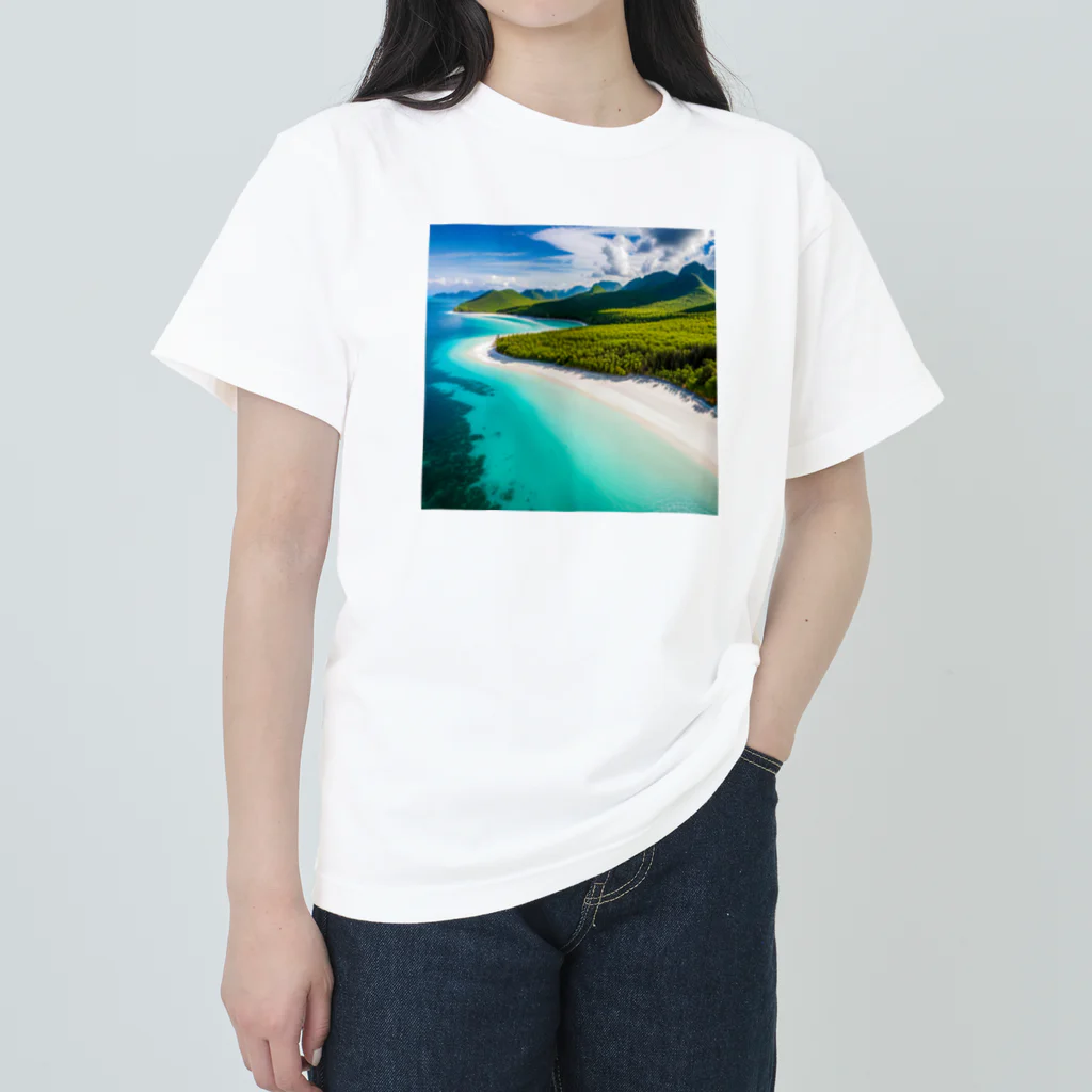 DapperMixの空からの楽園、透明な海グッズ ヘビーウェイトTシャツ