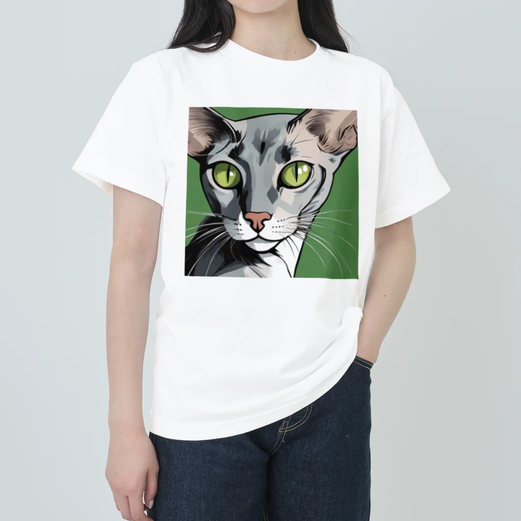 hakushopのオリエンタルショートヘア（猫） Heavyweight T-Shirt