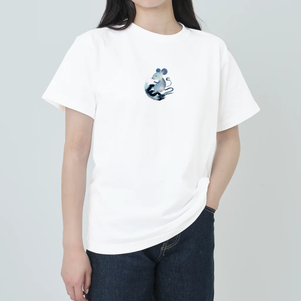 シリーズ＆シリーズの水墨画シリーズ　鼠 Heavyweight T-Shirt