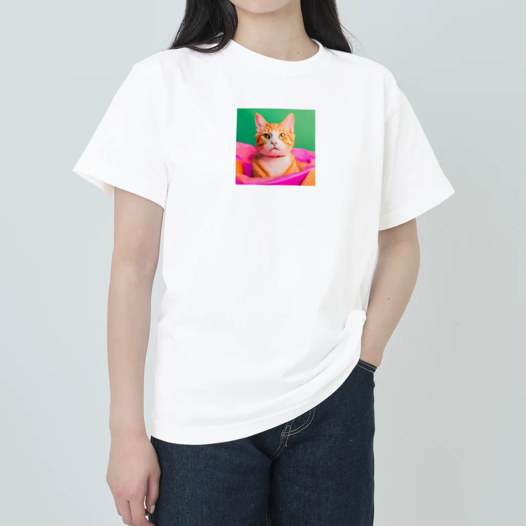 《Derekの絶賛工房中！》のイケイケ猫ちゃん Heavyweight T-Shirt