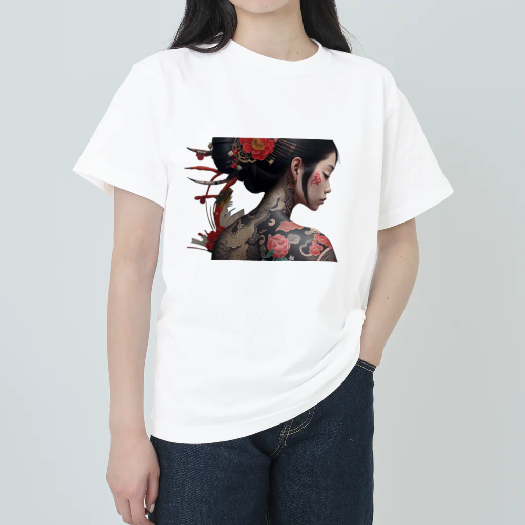 新ーARATAの和彫り美しい女性 Heavyweight T-Shirt