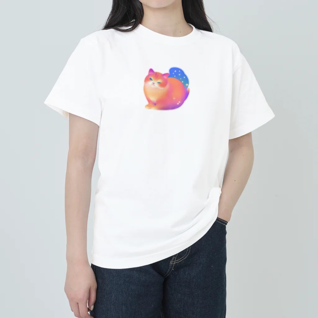 aoking_のグラデーション猫2 ヘビーウェイトTシャツ