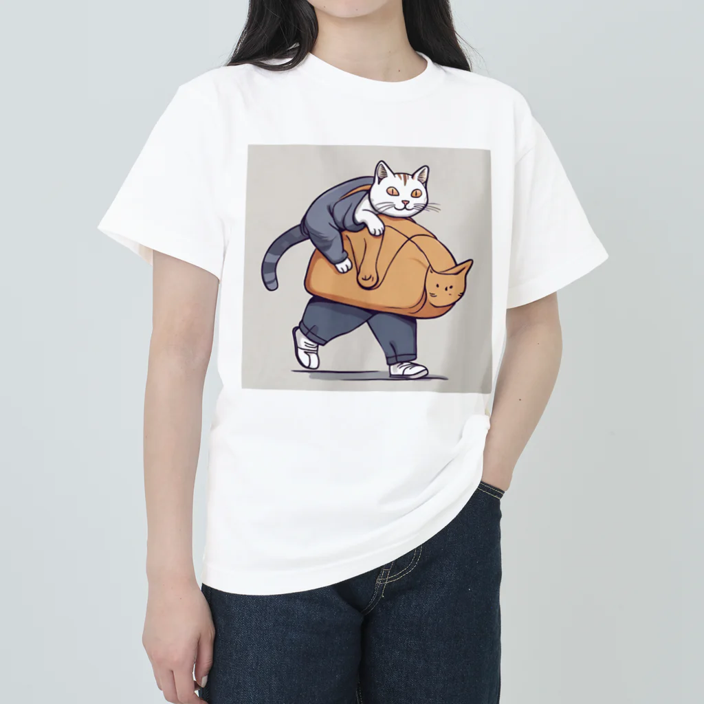 aoking_の不思議猫 Heavyweight T-Shirt