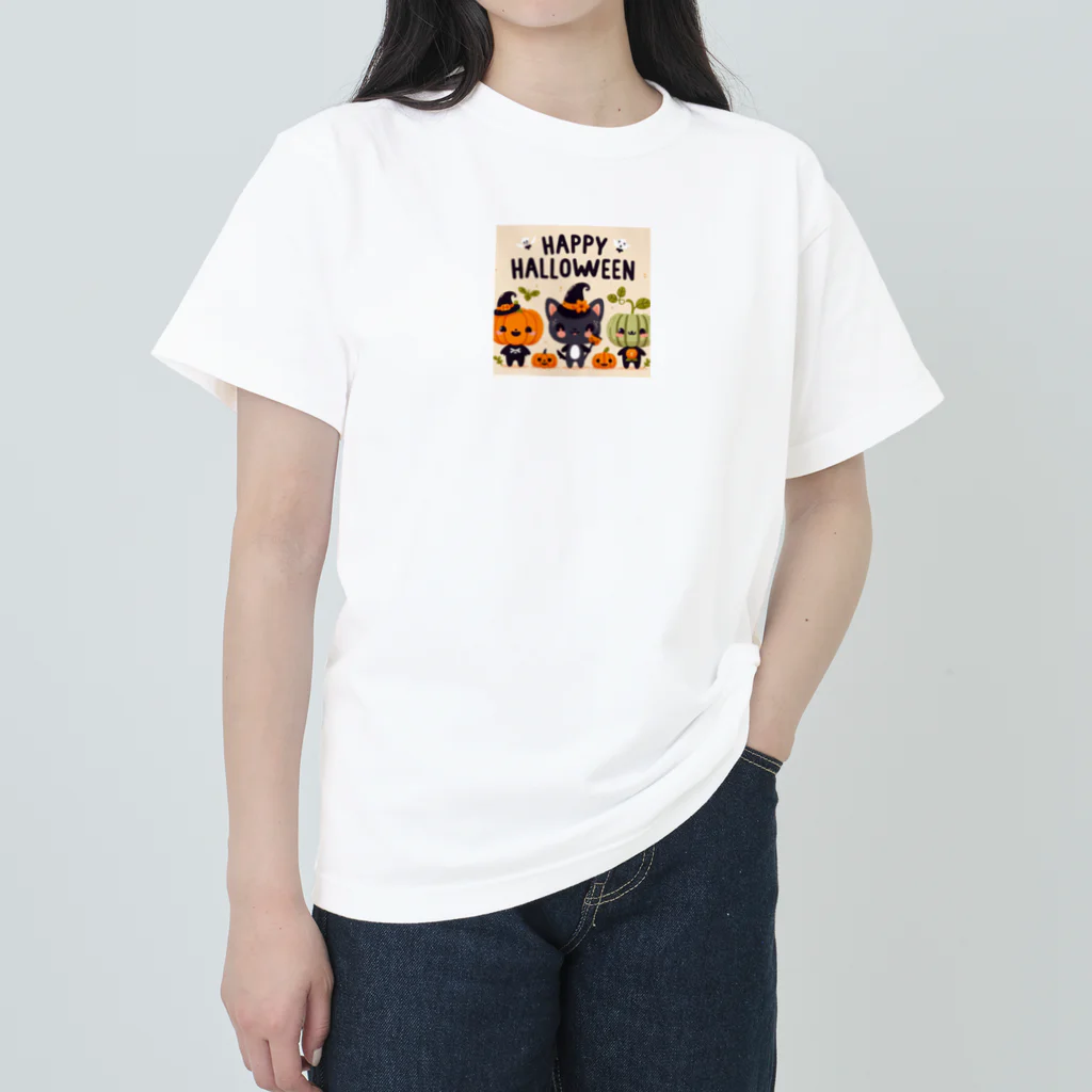 ワンダーワールド・ワンストップのHappy Halloween かわいいハローウィーンキャラクター ヘビーウェイトTシャツ