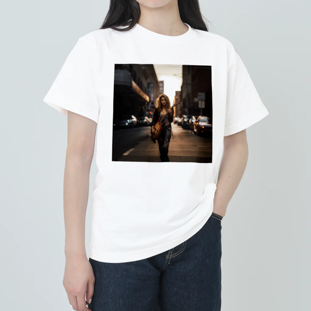 mak-Tshopのギターガール７ Heavyweight T-Shirt