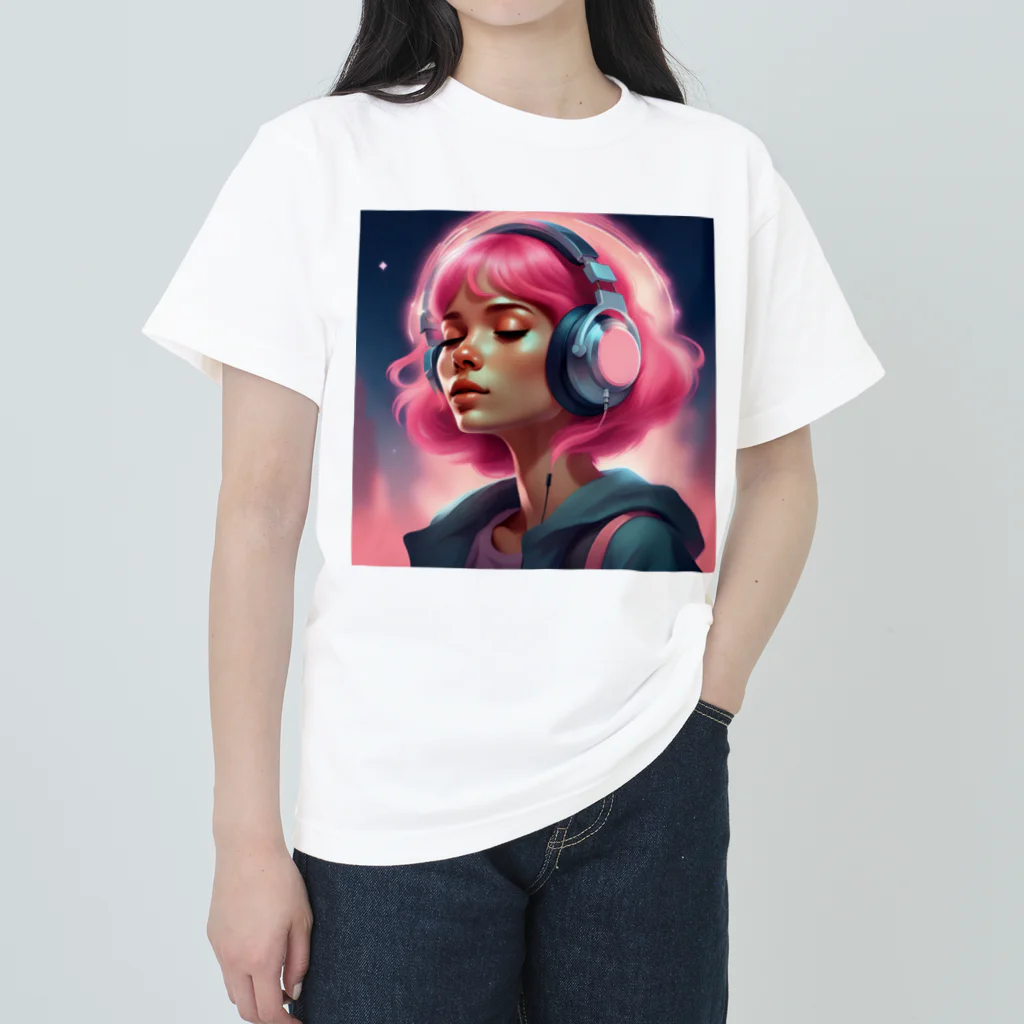 B_possibleのピンク髪の少女 リアルVer. Heavyweight T-Shirt